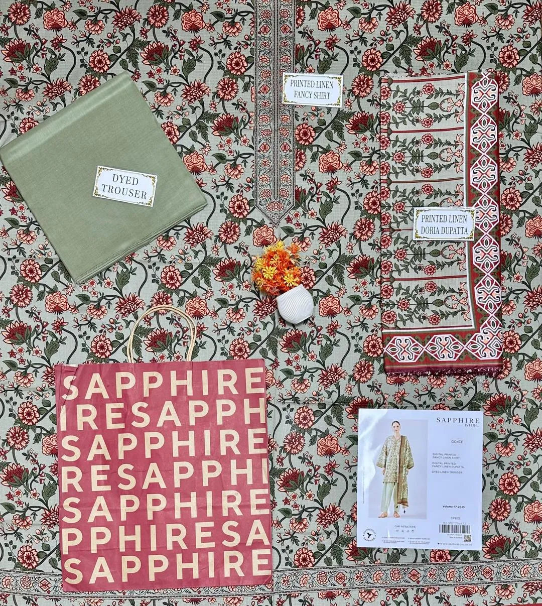 3Pcs Women's Unstitched Printed Suit