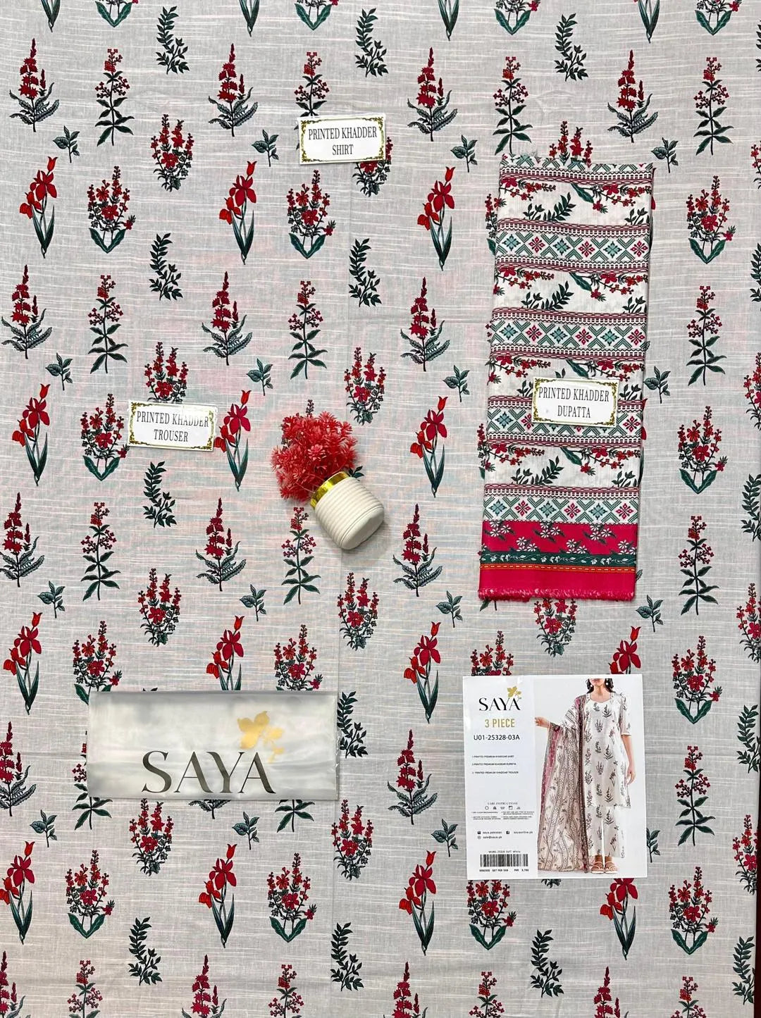 3pcs Women's Unstitched Printed Suit