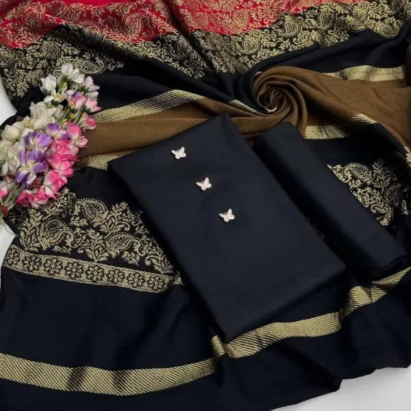 3pcs Unstitched Women's Plain Suit