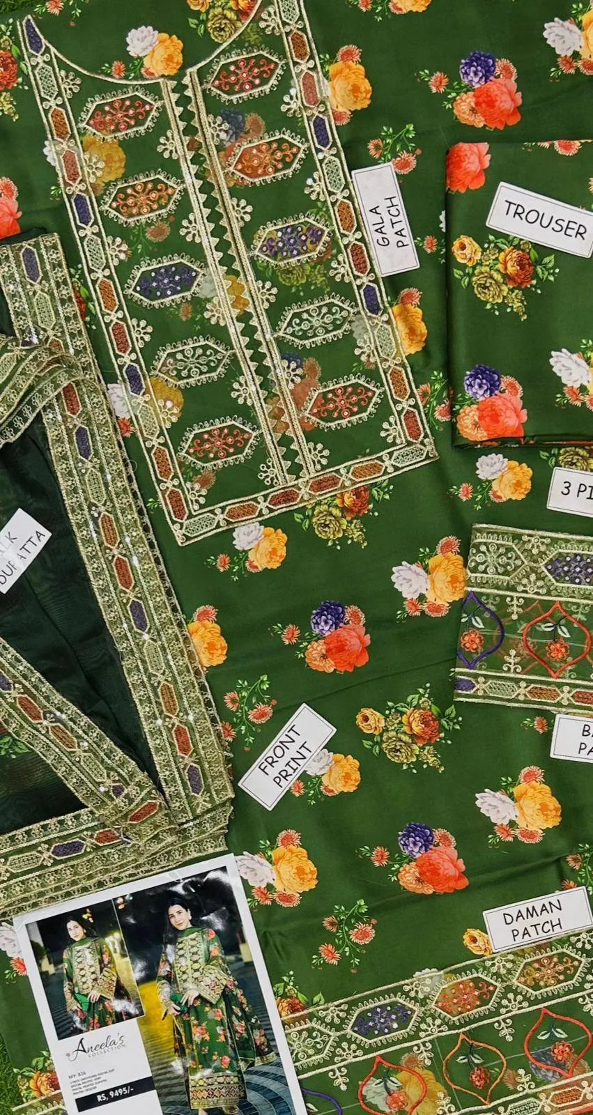 3pcs Women's Unstitched Printed Suit