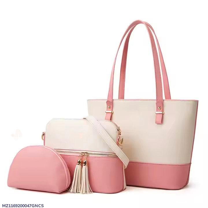 Women's PU Leather Textured Hand Bag Set