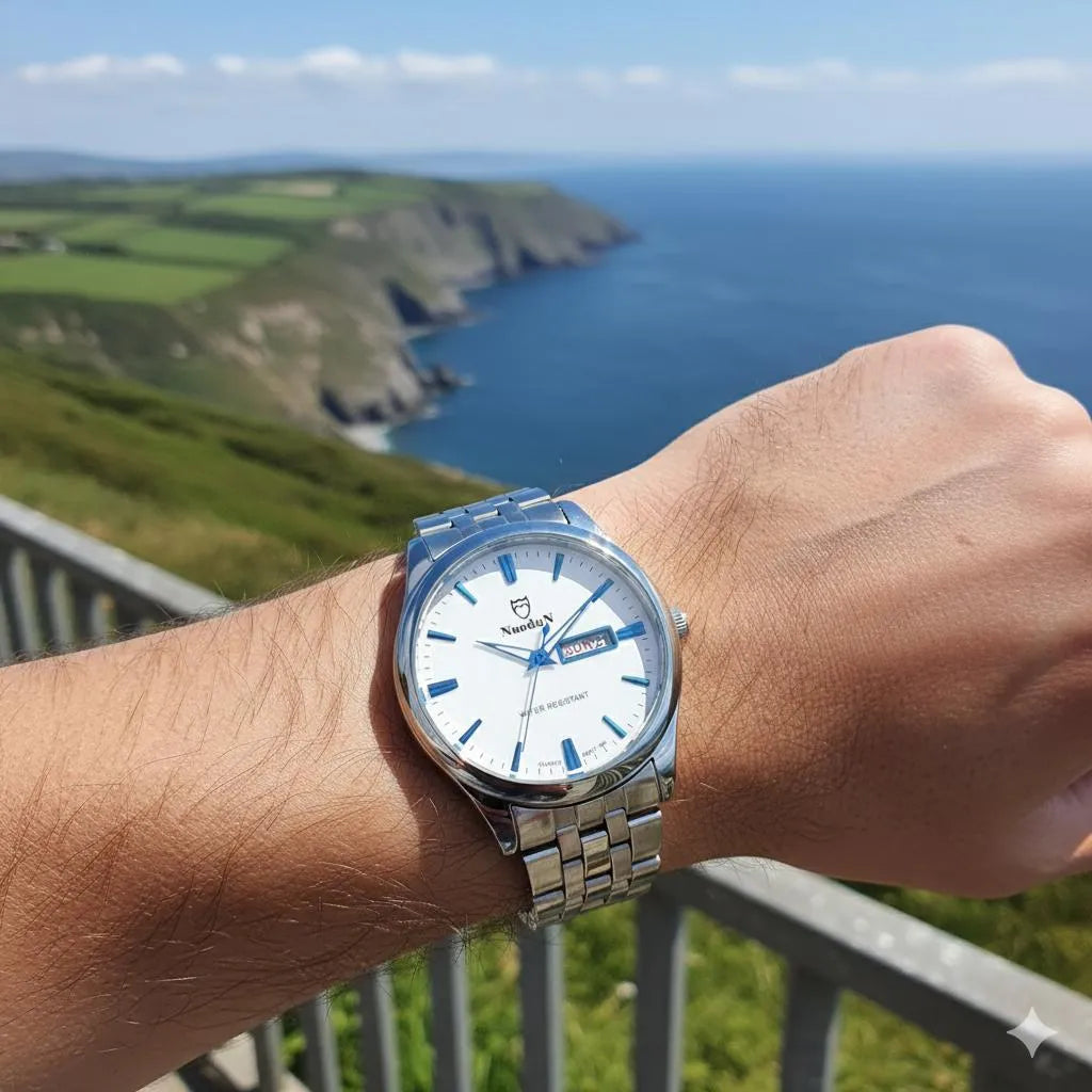 Nuodun Men's Classic Quartz Watch with Day- Date Display -Stainless Steel