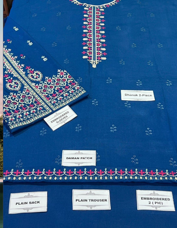 2 Pcs Girls Embroidered Suit