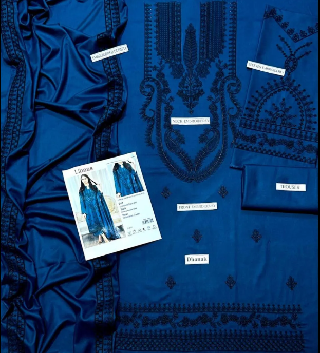 2Pcs Women's UnStitched Embriodered Suit