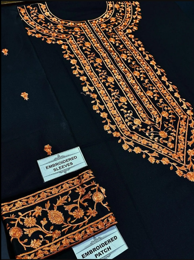 2pcs Women Unstitched Embriodered Suit