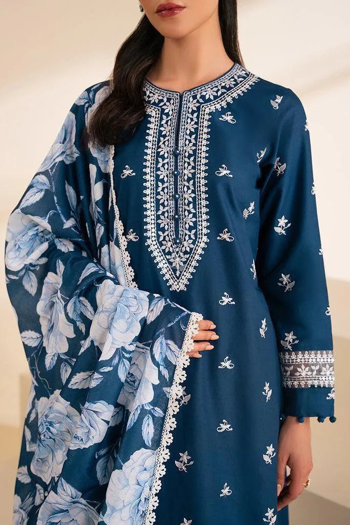 3 Pcs Women's Unstitched Embriodered Suit