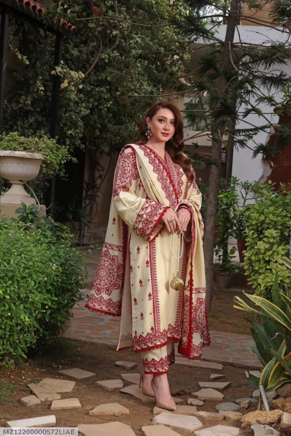 3Pcs Women's Unstitched Embriodered Suit