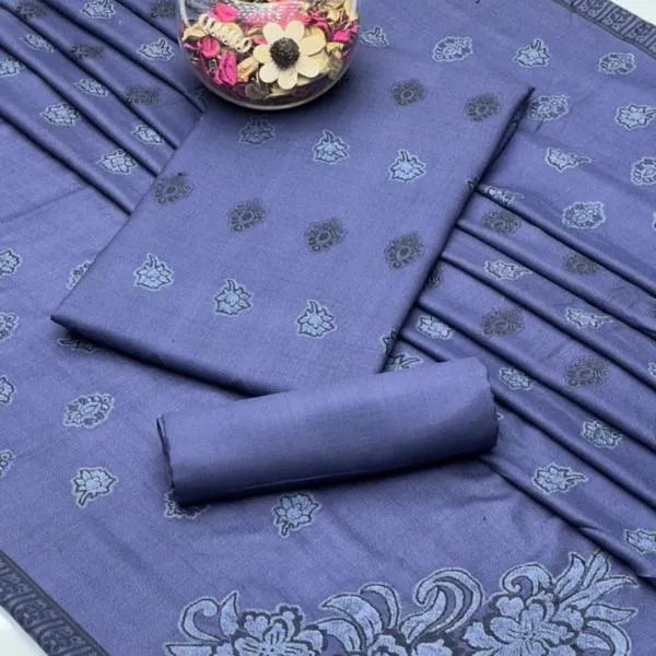 3Pcs Women's Unstitched Embriodered Suit