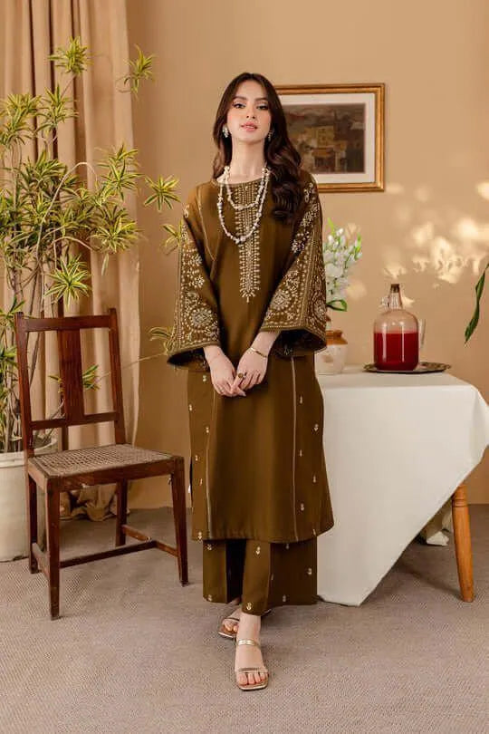 2Pcs Women's Unstitched Embriodered Suit