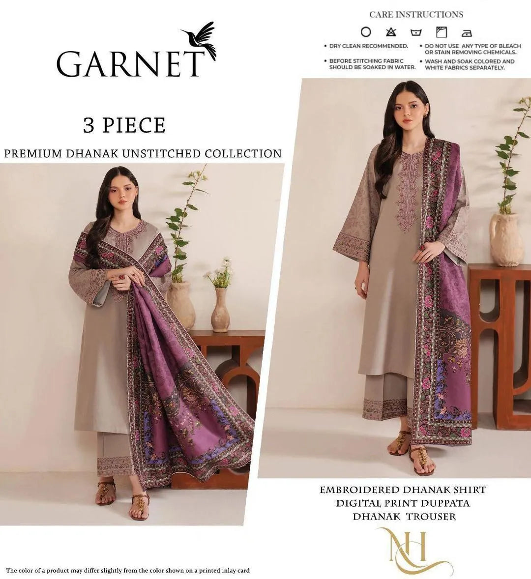 3Pcs Women's Unstitched Embriodered Suit