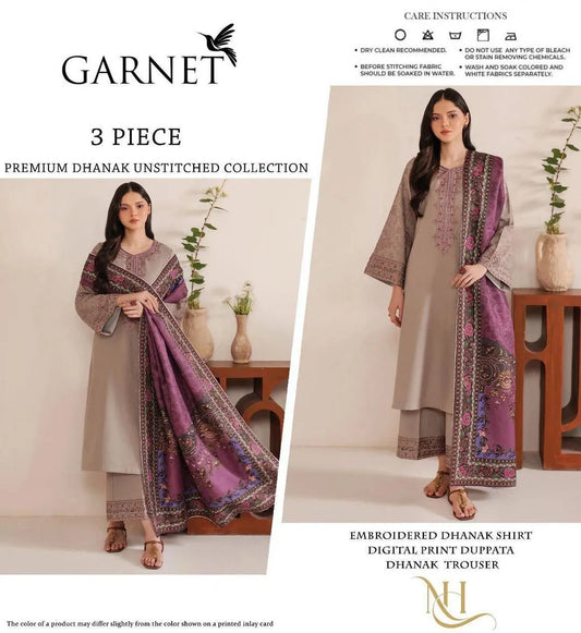 3Pcs Women's Unstitched Embriodered Suit