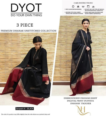 3Pcs Women's Unstitched Embriodered Suit