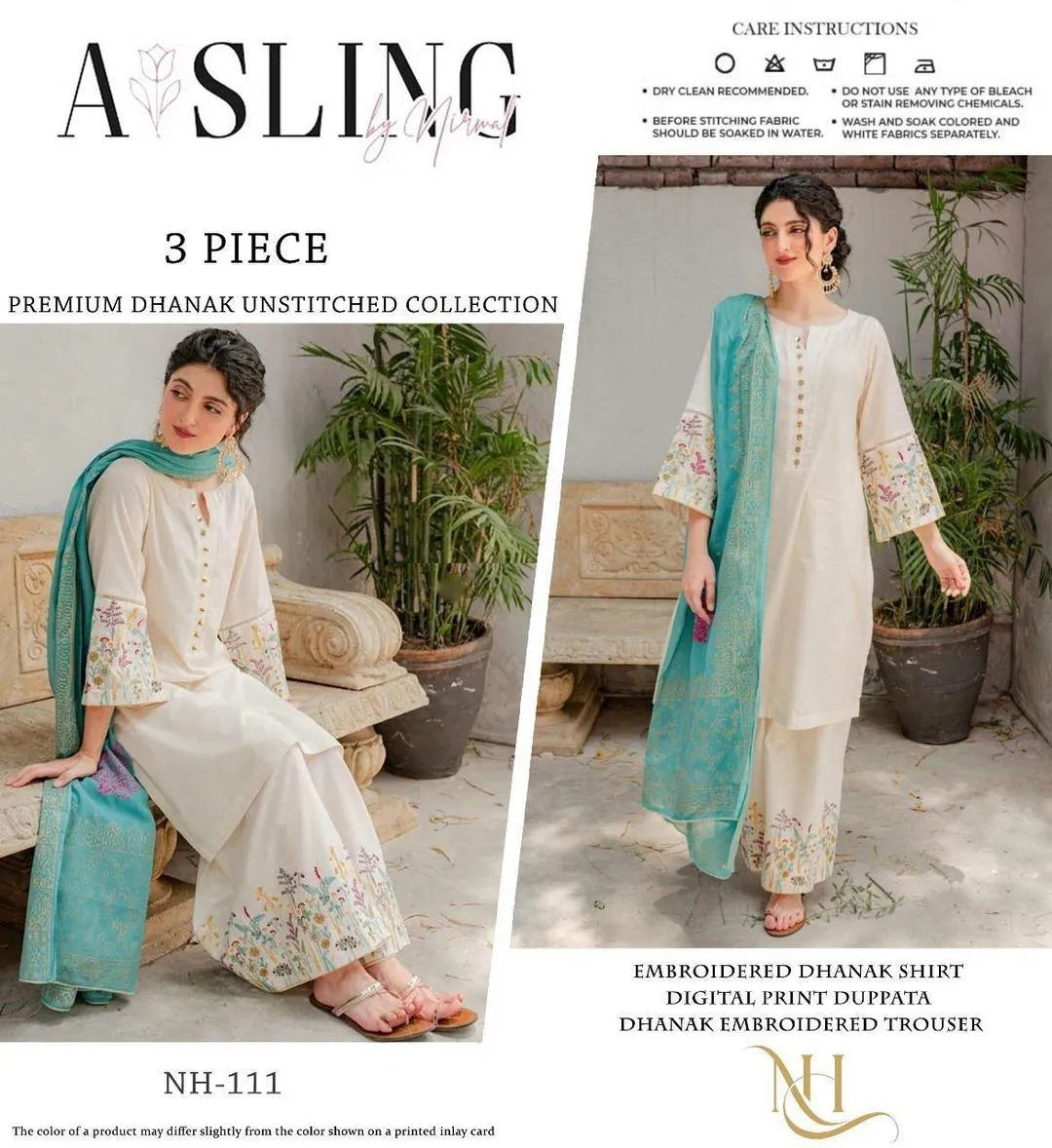 3Pcs Women's Unstitched Embriodered Suit