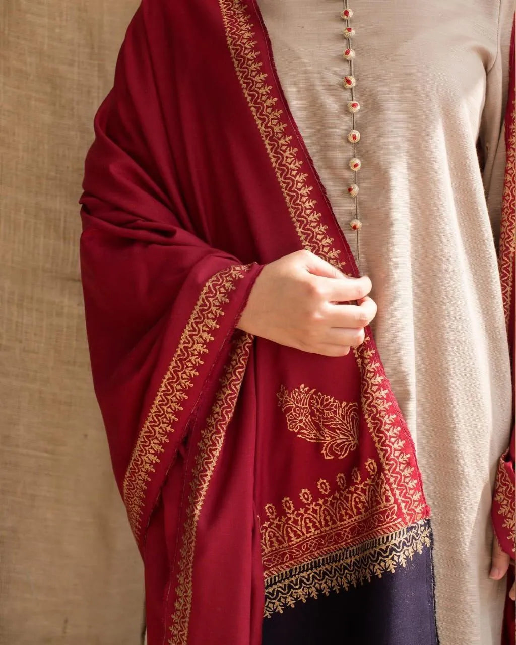 3Pcs Women's Unstitched Embriodered Suit