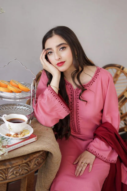 3Pcs Women's Unstitched Embriodered Suit