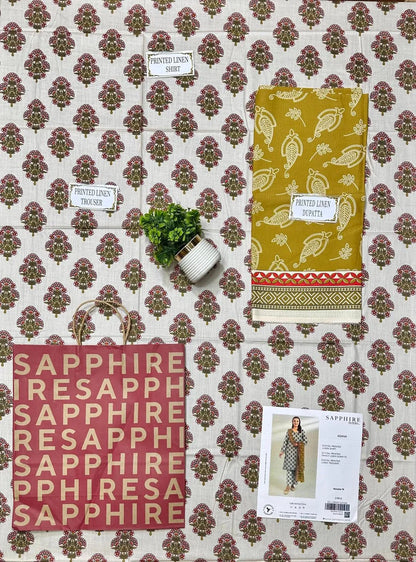 3Pcs Women's Unstitched Digital Print Suit