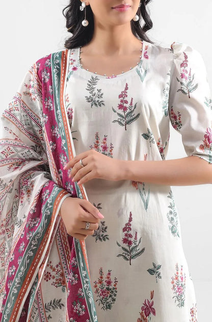 3pcs Women's Unstitched Printed Suit