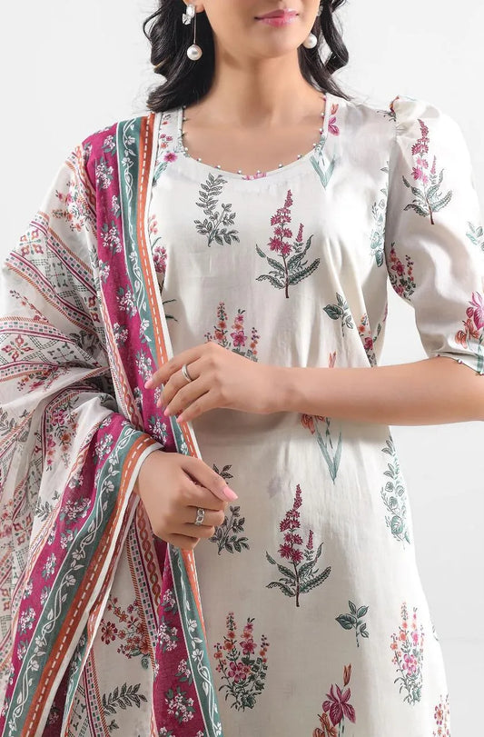 3pcs Women's Unstitched Printed Suit