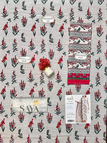 3pcs Women's Unstitched Printed Suit