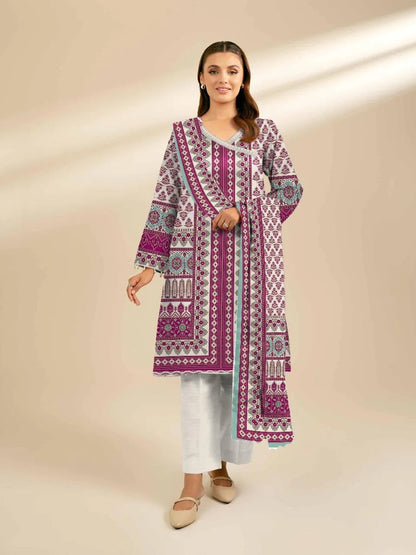 3Pcs Women's Unstitched Digital Print Suit