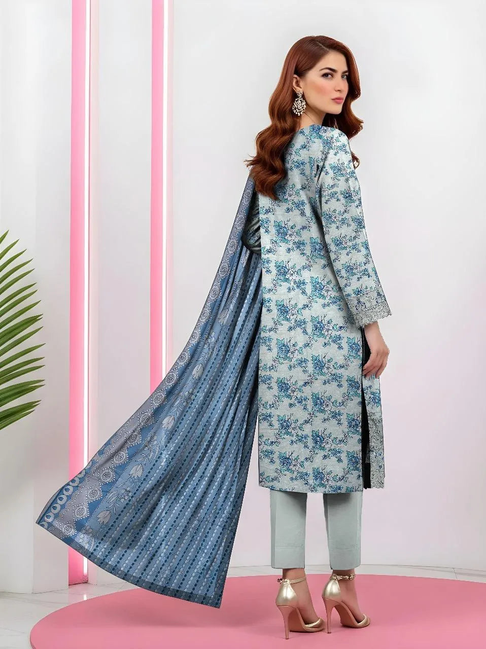 3Pcs Women's Unstitched Printed Suit