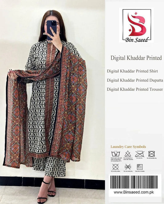 3Pcs Women's Unstitched Printed Suit