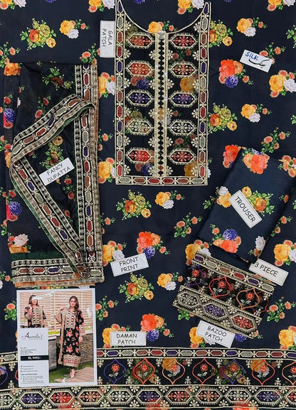 3pcs Unstitched Women's Printed Suit