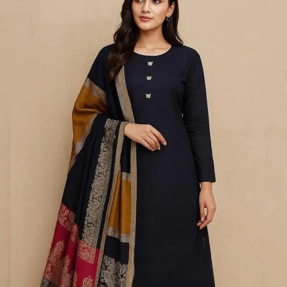 3pcs Unstitched Women's Plain Suit