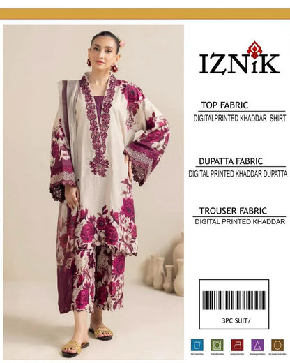 3pcs Unstitched Women's Printed Suit