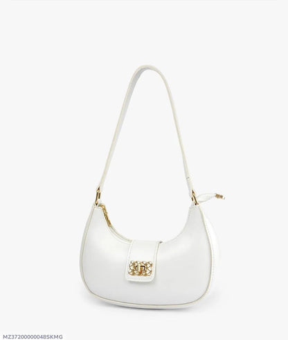 Girl's PU Leather PlaIN Shoulder Bag Moon Shape