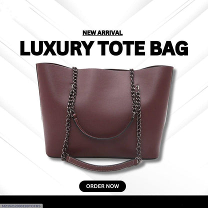 Girl's PU Leather Plain Tote  Bag