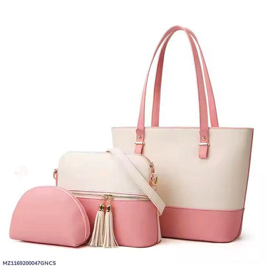 Women's PU Leather Textured Hand Bag Set