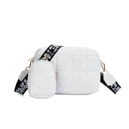 Stylish Girls Crossbody Bag -2PC White  Embriodered Leather