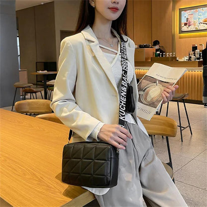 Stylish Girls Crossbody Bag -2PC Black Embriodered Leather