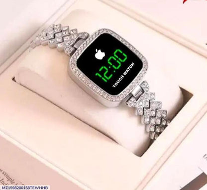 Stylish Women's Water Resistant Quartz Watch - 1Pc Square dial with chain strap