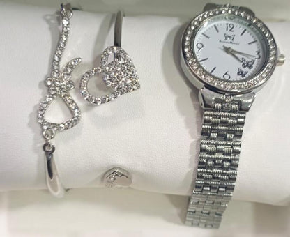 Women's Silver Chain strap watch with Braclet