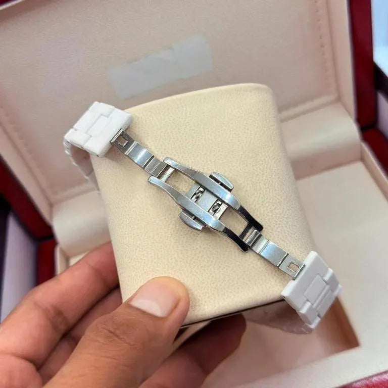 Men's Carbon fiber White Marble Arabic aura Watch