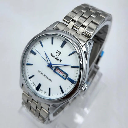 Nuodun Men's Classic Quartz Watch with Day- Date  Display -Stainless Steel