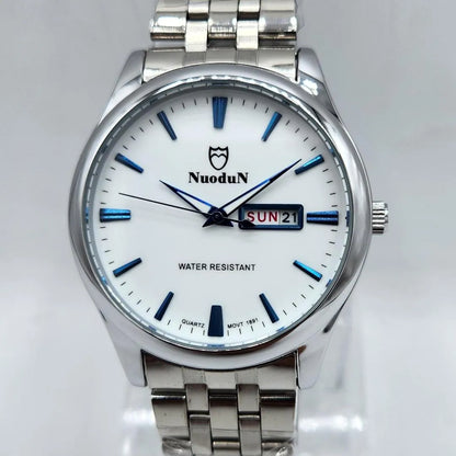 Nuodun Men's Classic Quartz Watch with Day- Date  Display -Stainless Steel