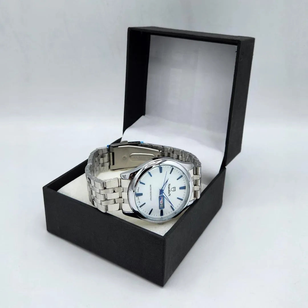 Nuodun Men's Classic Quartz Watch with Day- Date  Display -Stainless Steel