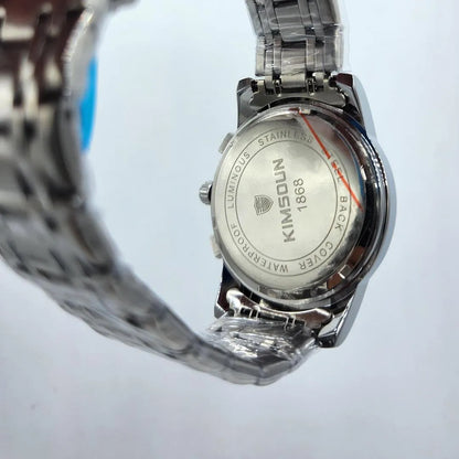 KIMSOUUN 1868 Men's Classic Chronograph Watch -Silver