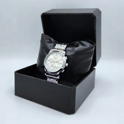 KIMSOUUN 1868 Men's Classic Chronograph Watch -Silver