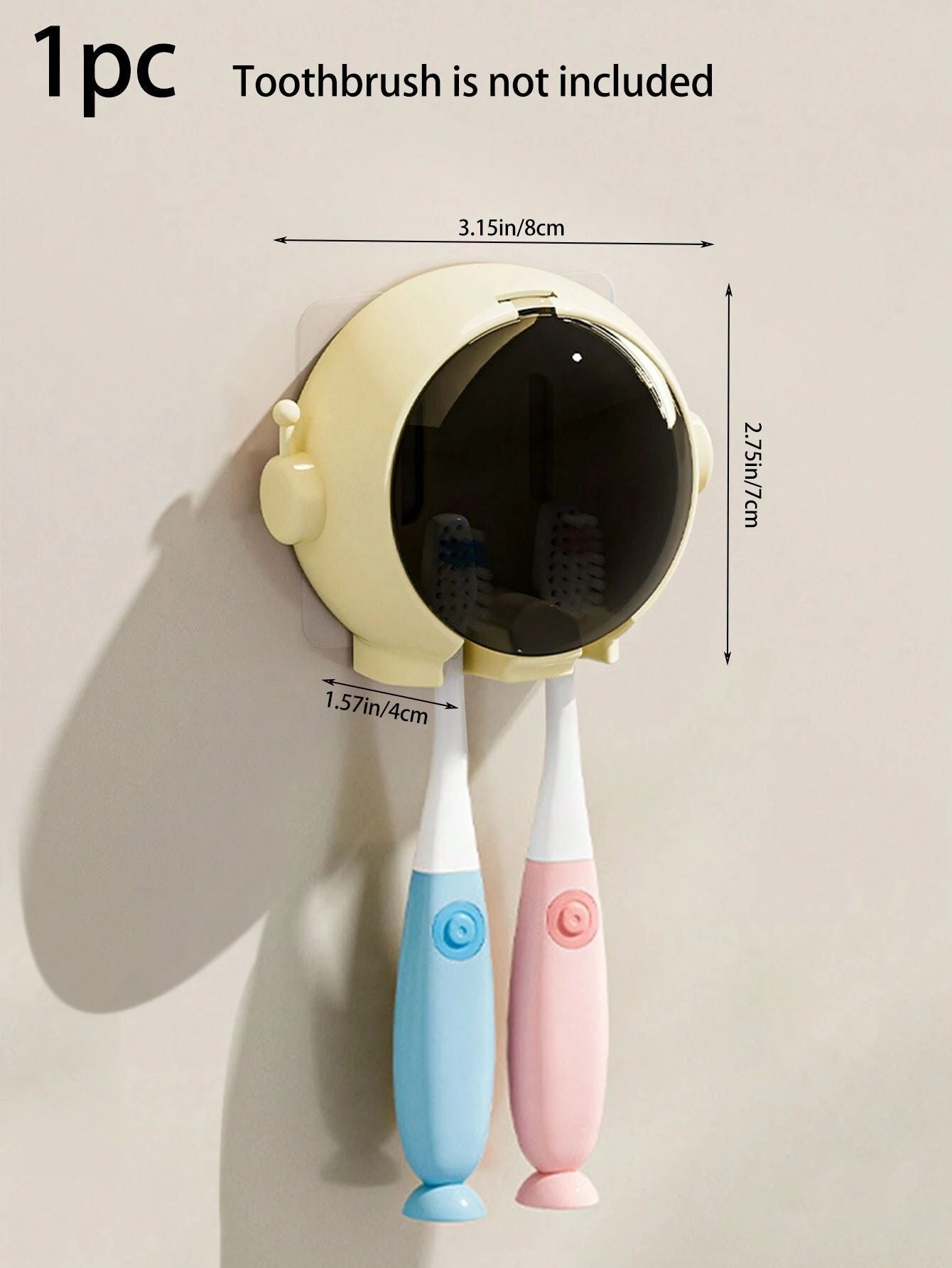 1pc Cute Astronaut Toothbrush Holder Astronaut Shaped Drill Free Bathroom Wall Mounted Toothbrush Organizer Holder For Home