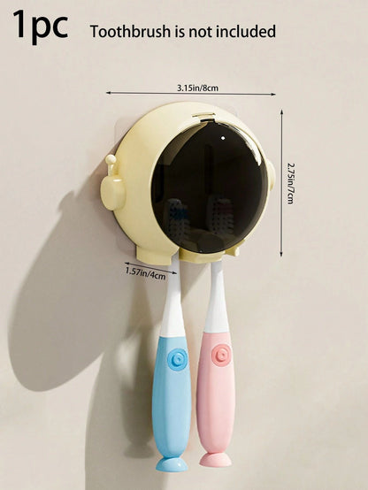 1pc Cute Astronaut Toothbrush Holder Astronaut Shaped Drill Free Bathroom Wall Mounted Toothbrush Organizer Holder For Home