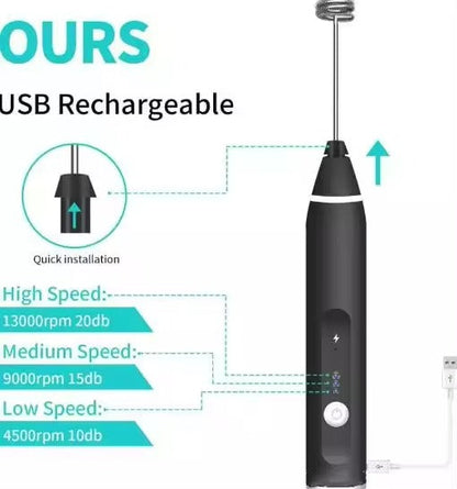 Portable Rechargeable Electric Milk Frother for Coffee
