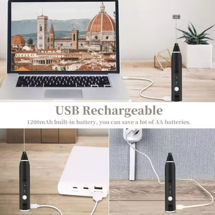 Portable Rechargeable Electric Milk Frother for Coffee