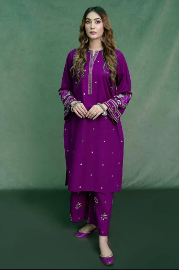 2Pc Women's Unstitched Embroidered suit