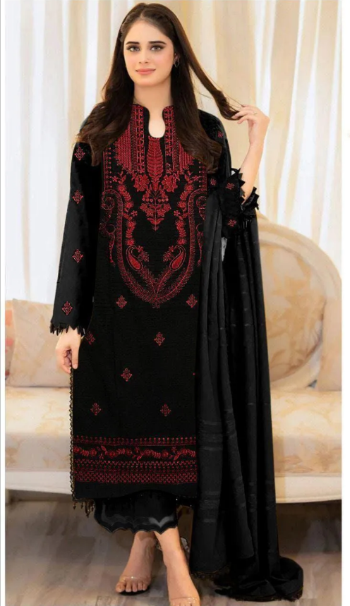 2Pcs  Women's UnStitched Embriodered Suit