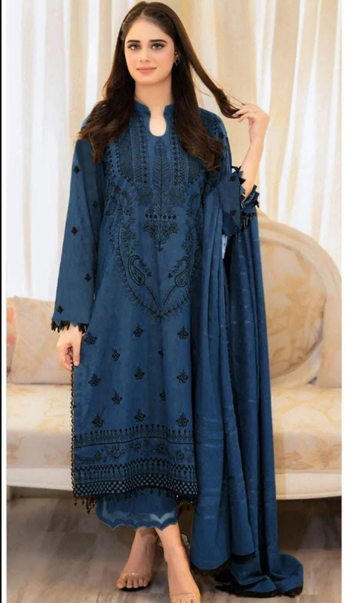 2Pcs  Women's UnStitched Embriodered Suit