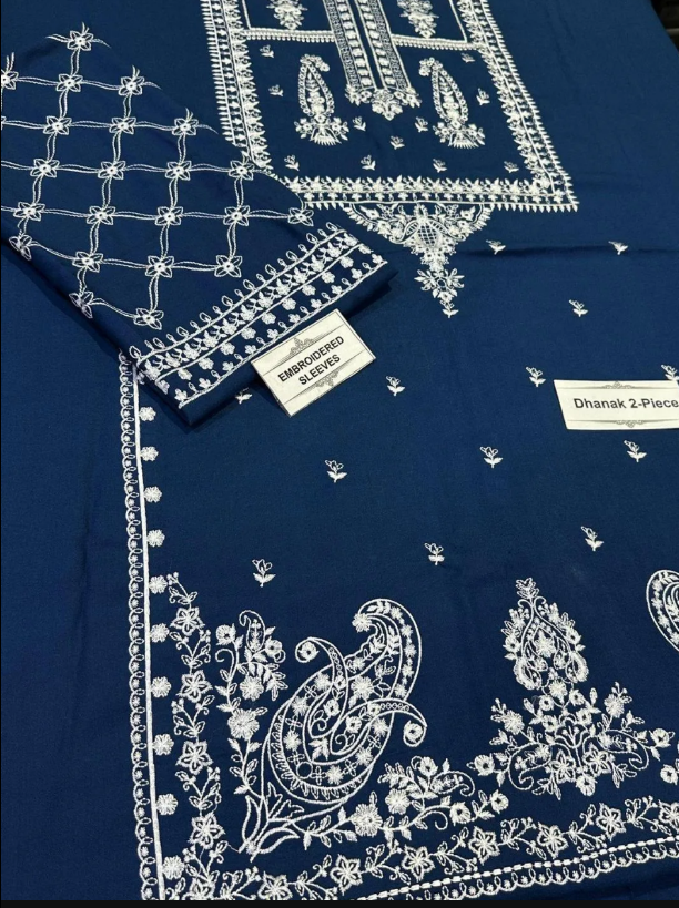 2pcs Women's Unstitched Embriodered Suit